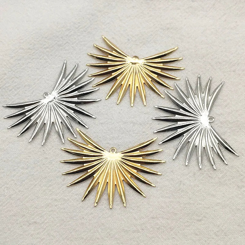 New Arrival!43x32mm50pcs Brass Pendants Copper Feather Charm