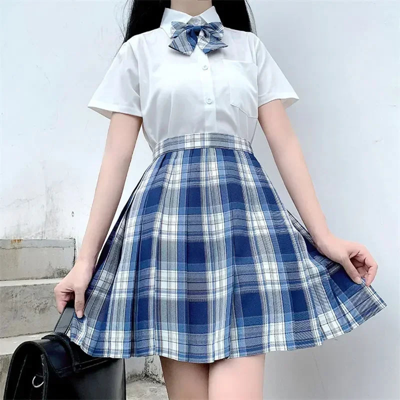 Japanese Uniform Korean School JK Uniform Shirt Plaid