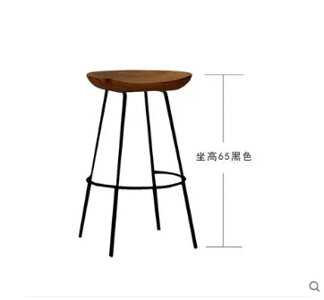 High Wood Stool Modern Minimalist High Chair Solid