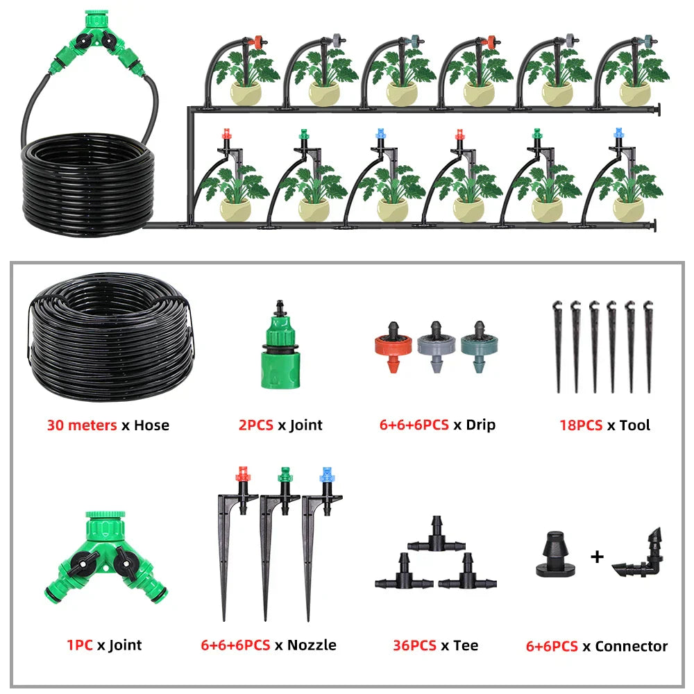 5-50m Garden Watering System 90/180/360 Degree Refraction Nozzle