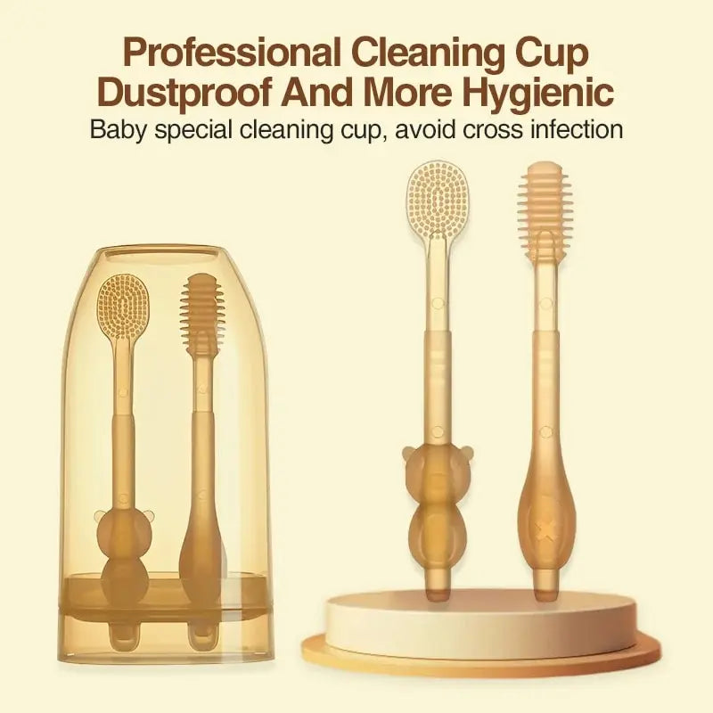 Baby Soft Bristle Toothbrush Silicone Tongue Brush Infant