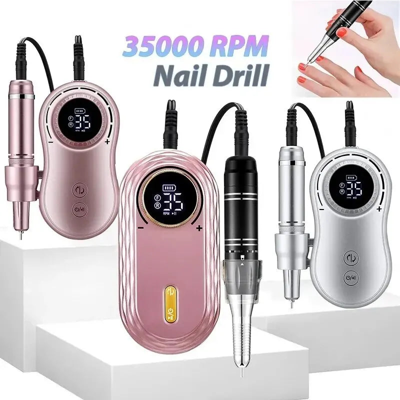 35000RPM Nail Drill Machine Rechargeable Nail File Nails