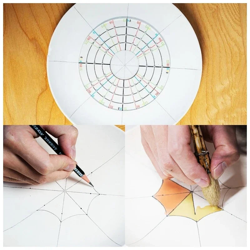 Pottery Acrylic Circle Bisection Line Ruler Trimming Center