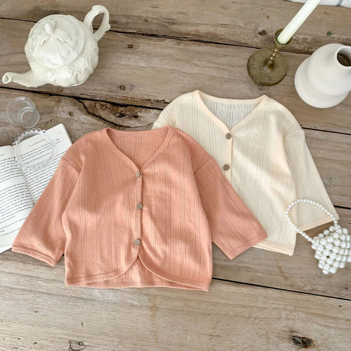 Autumn Kids Baby Girls Boys Hollow-out Solid Top