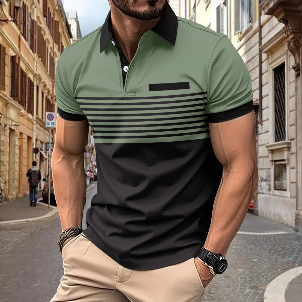 Summer 2024 New Men'S Polo Short Sleeve Lapel