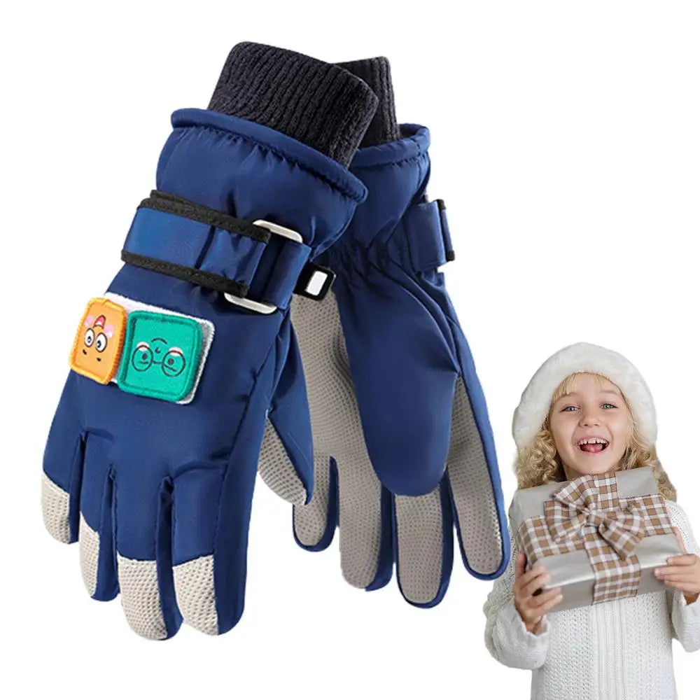 SML Children Winter Ski Gloves Waterproof Thicken Mittens