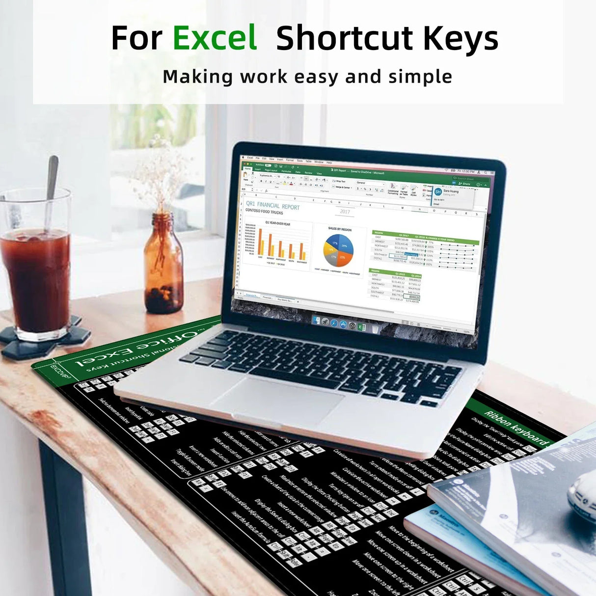 EXCO Excel Shortcuts Mouse Pad Large Extended Office