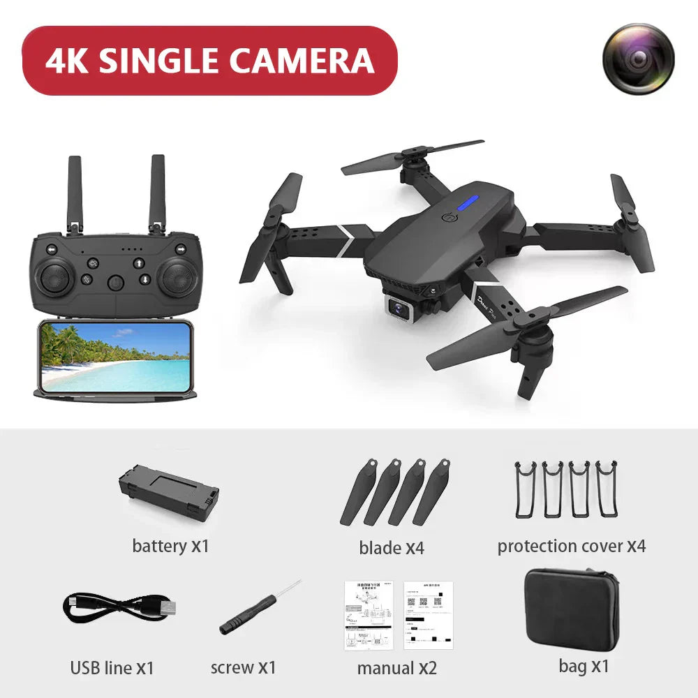 E88 Pro Drone Camera Hd 4k Professional Rc