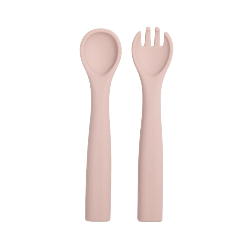 Food Grade Baby Soft Silicone Spoon Fork Set