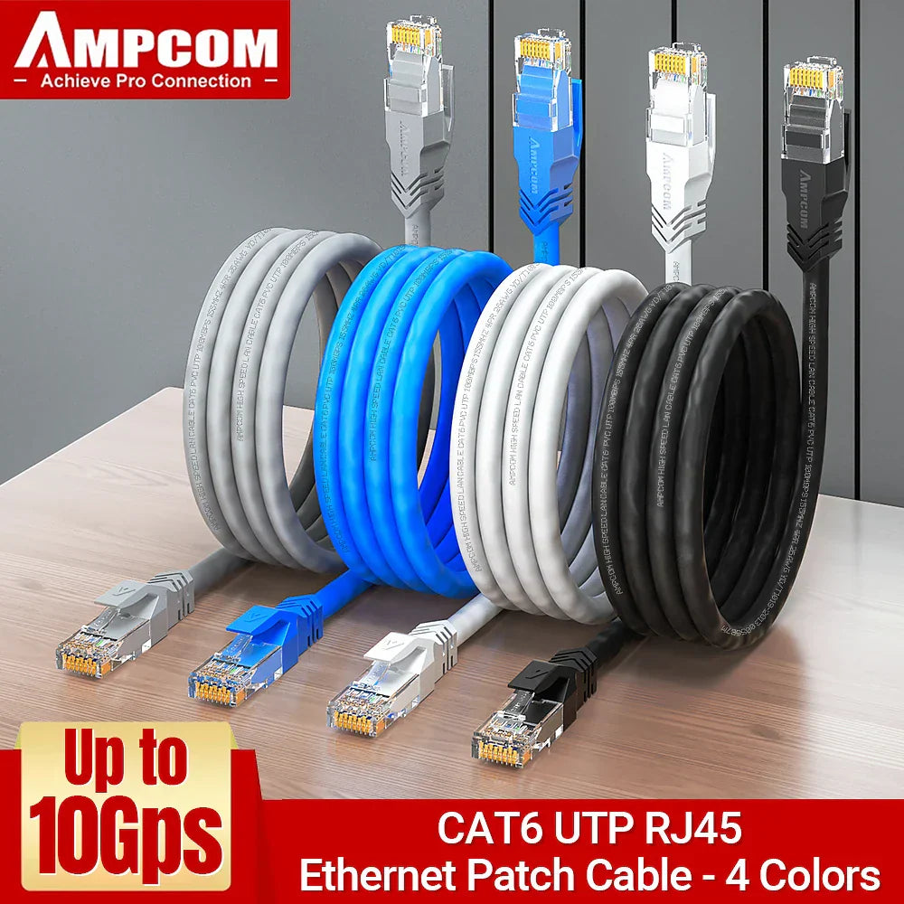 AMPCOM RJ45 Ethernet Cable, Cat6 Lan Cable (24AWG)