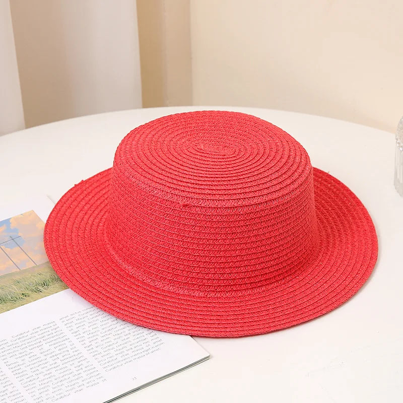 Summer Fashion Versatile Men's Women's Straw Hat Flat