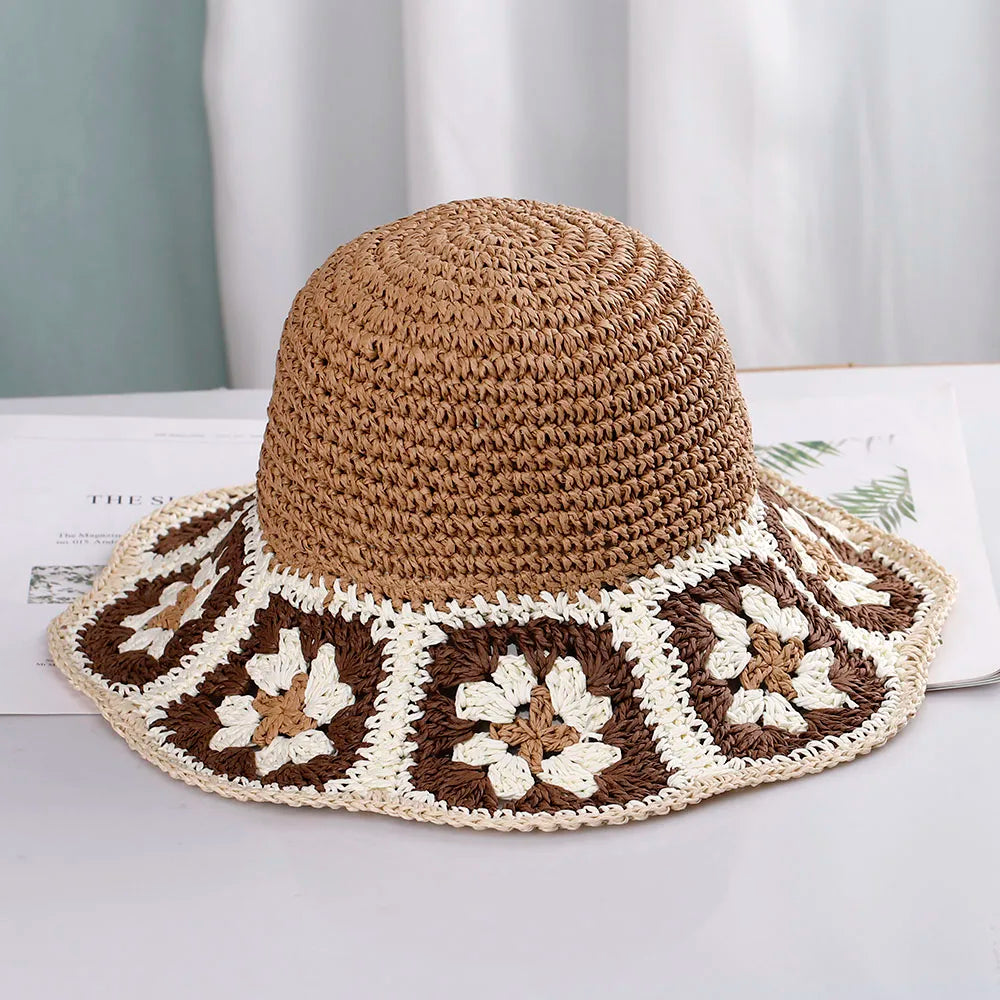 NEW 2022 Womens Straw Hats crochet hat bucket