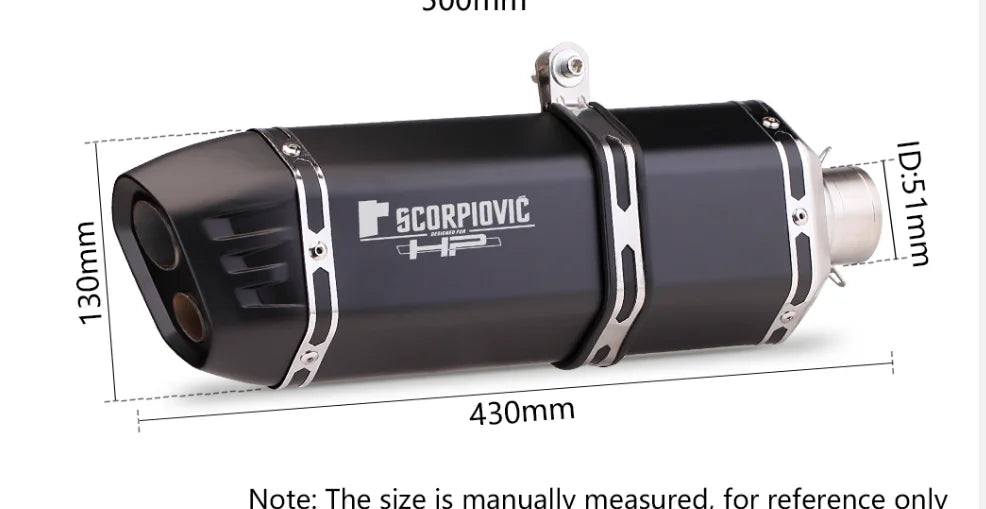 Slip on 51mm motorcycle exhaust system muffler modified