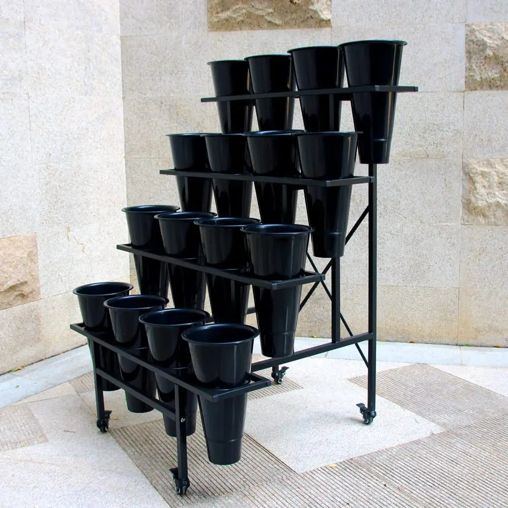 Flower Display Stand with 16pcs Plastic Buckets