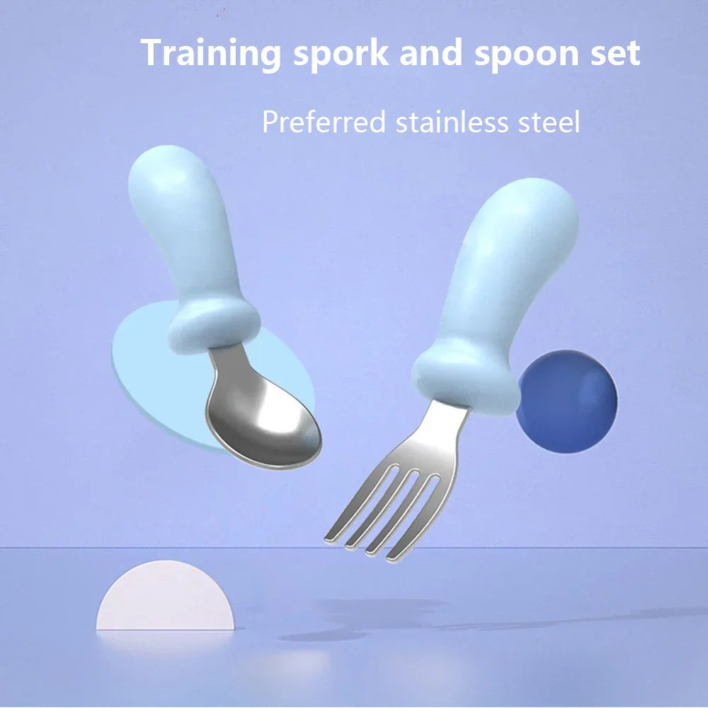 Baby Cartoon Tableware Set Children Utensil Stainless Steel