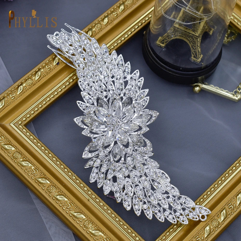 A409 Luxury Wedding Comb Rhinestone Headwear Bride Hair