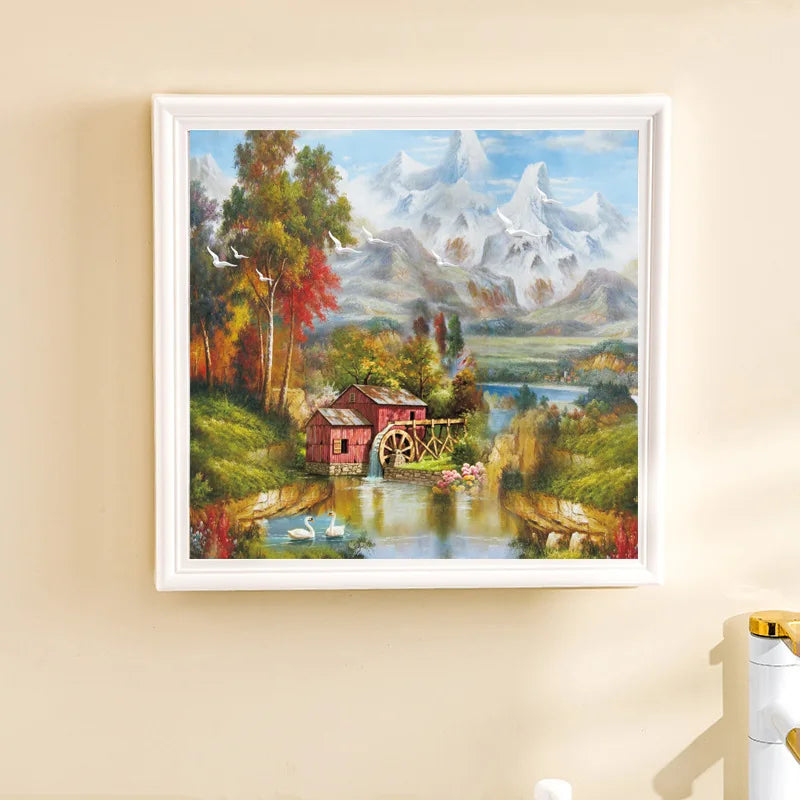 Bathroom Mural Storage Cabinets Bathroom Non Perforated Storage
