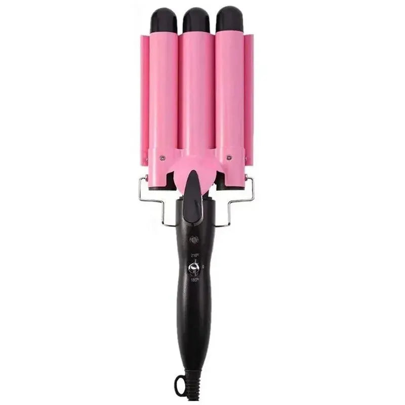 Pink 3 Barrel Hair Crimpers, Professional Hair Curling