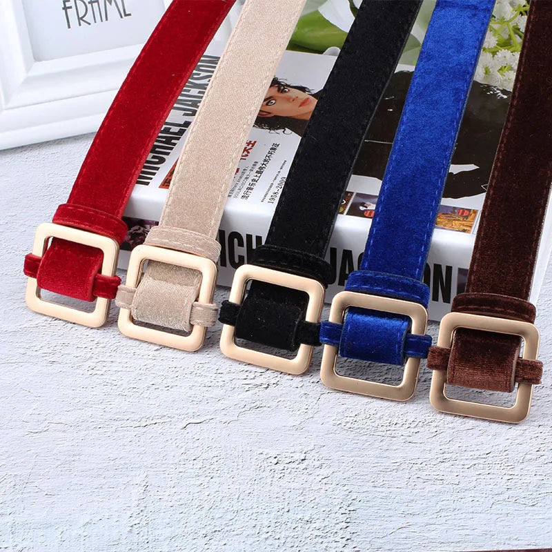 Velvet Sweater Accessories for Women's Belt Dresses with