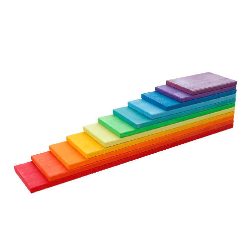 Large Wooden Rainbow Stacker Blocks Nordic Toys Loose