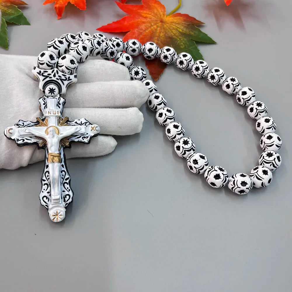 GS111 Cross Holy Image Resin Paintings Fine Beads