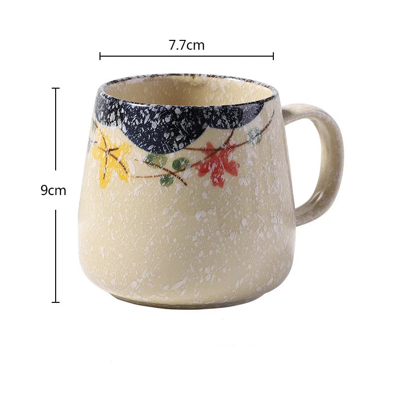 YWDL 380ml Japanese Retro Style Ceramic Coffe Mug