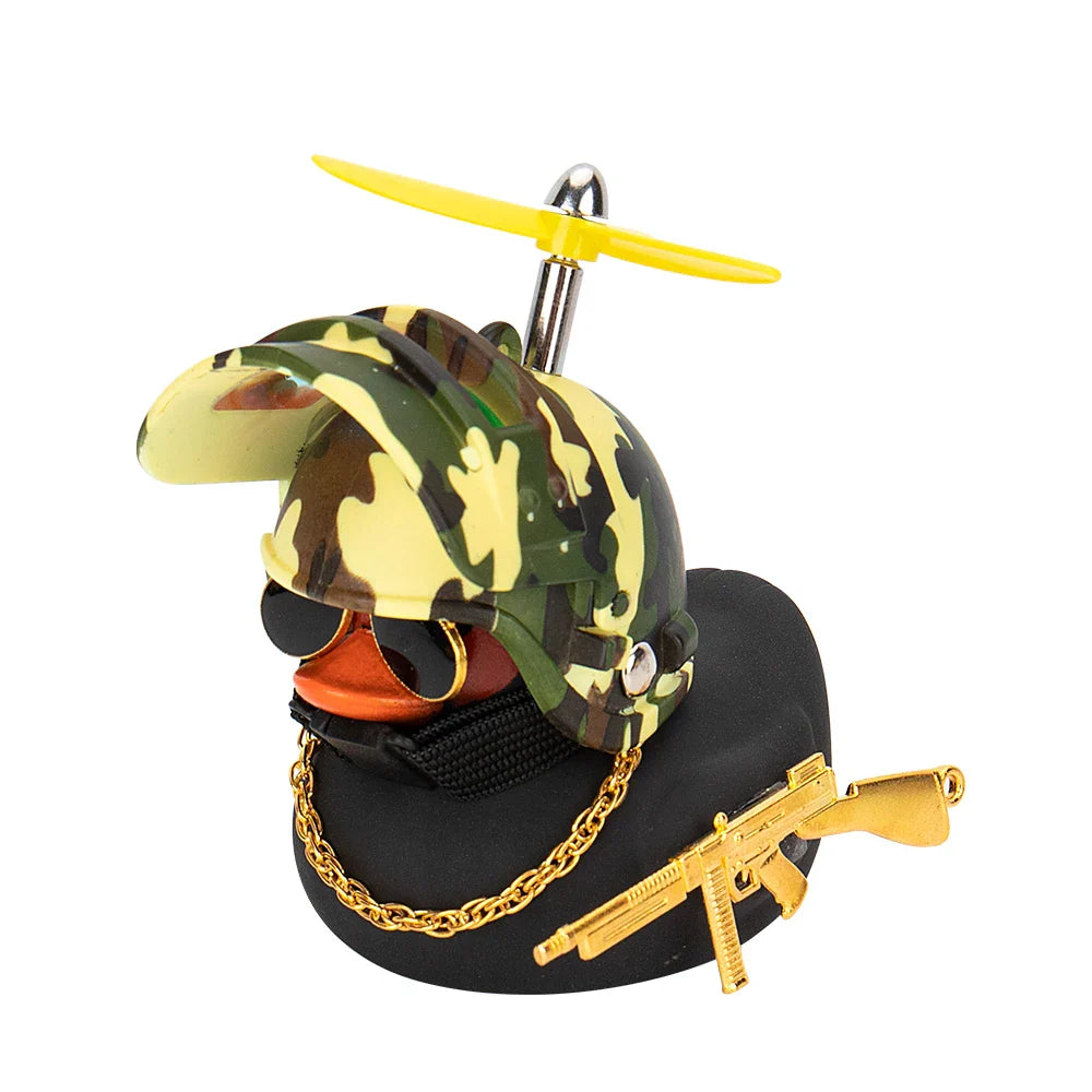 Broken Wind Rubber Duck With Helmet Pendant Duck