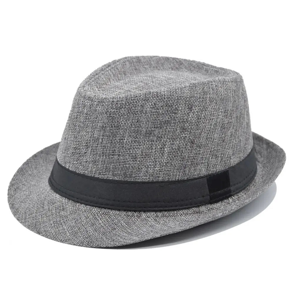 Men Women Straw Fedora Hat Trilby Cuban Sun