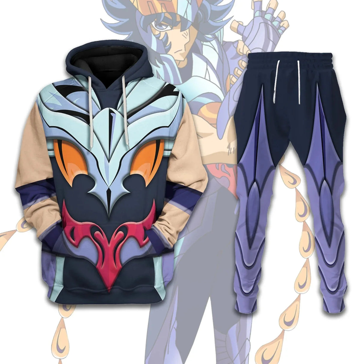Popular Cosplay Anime Saint Seiya printed hoodie pants