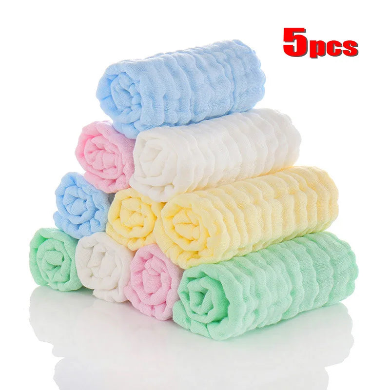 5pcs/lot Muslin 6 layers Cotton Soft Baby Towels