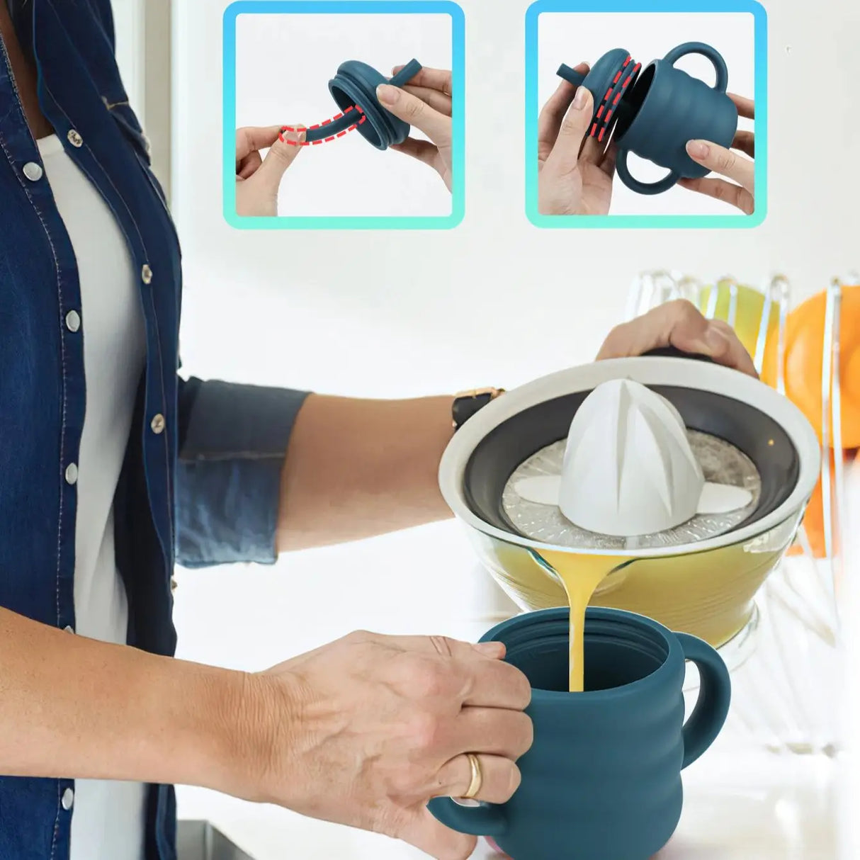 Baby Silicone Cup Portable Drinking Straw Cup Children