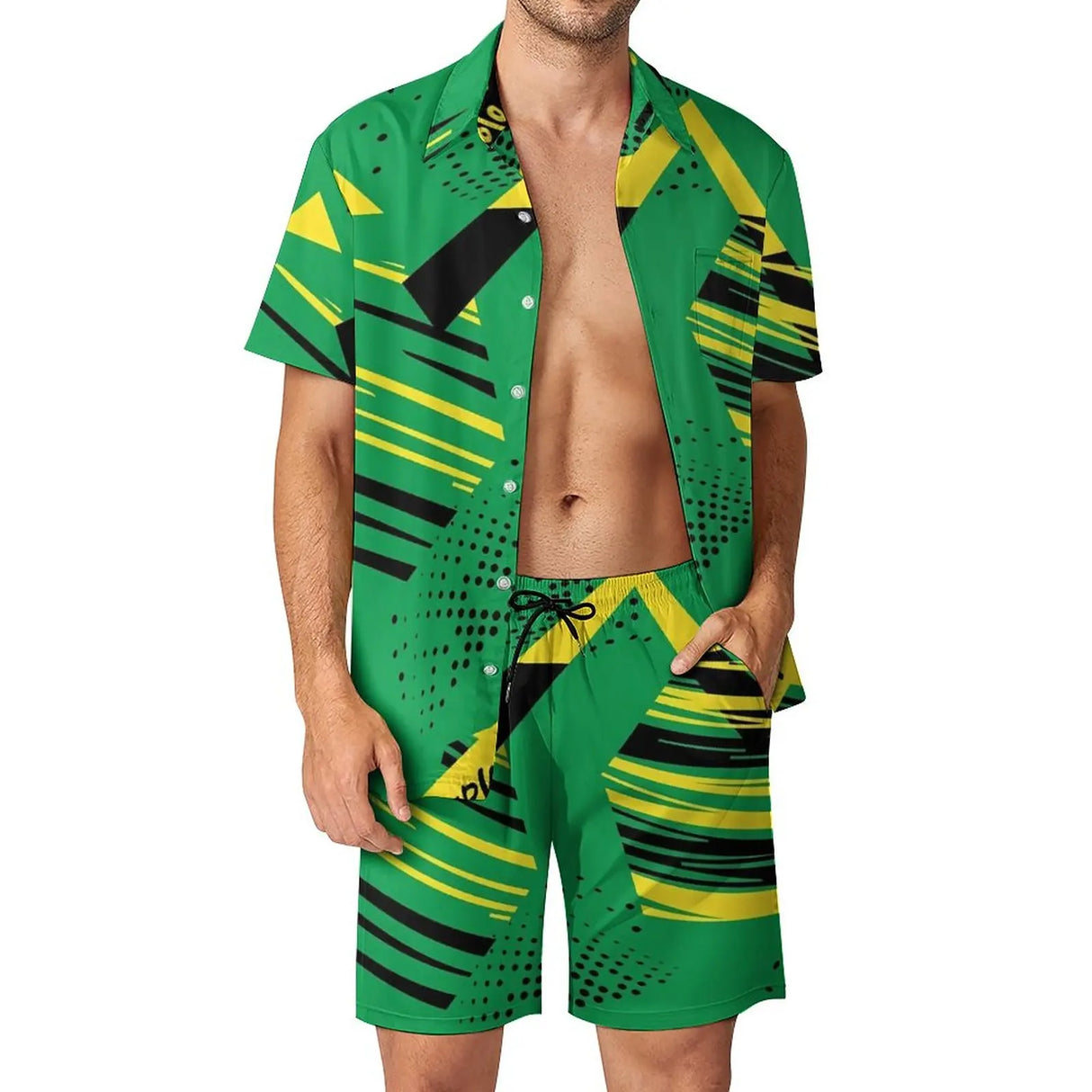 Jamaican Flag Men Sets Jamaica Cushion Aesthetic Casual