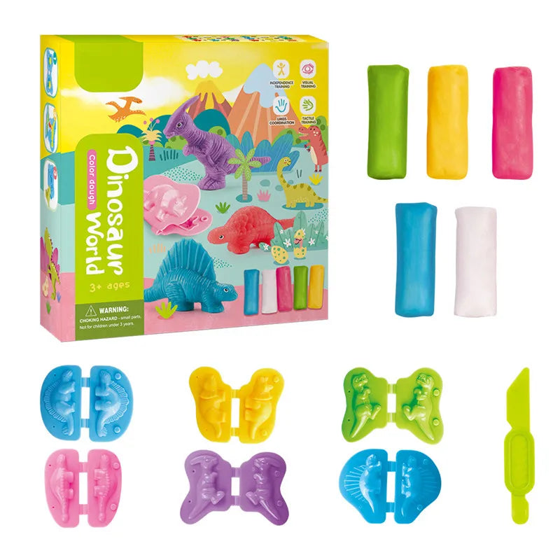 Playdough Dinosaur World Play Dough Set Plasticine Mold