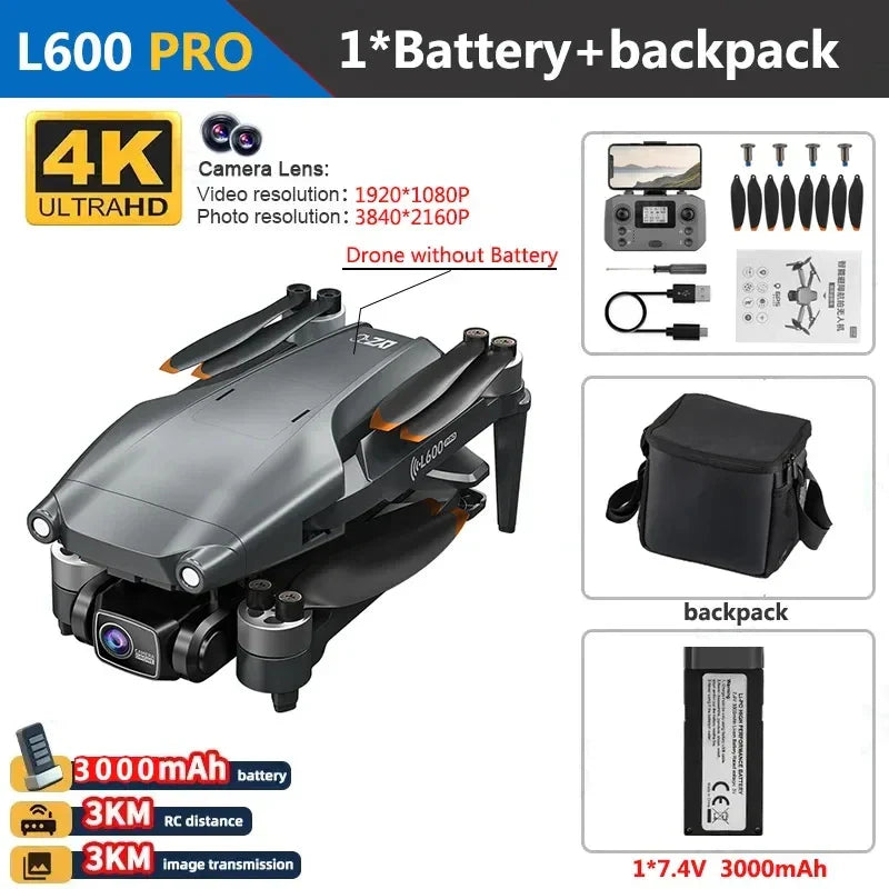 L600 PRO MAX Drone 4K Three-Axis PTZ HD