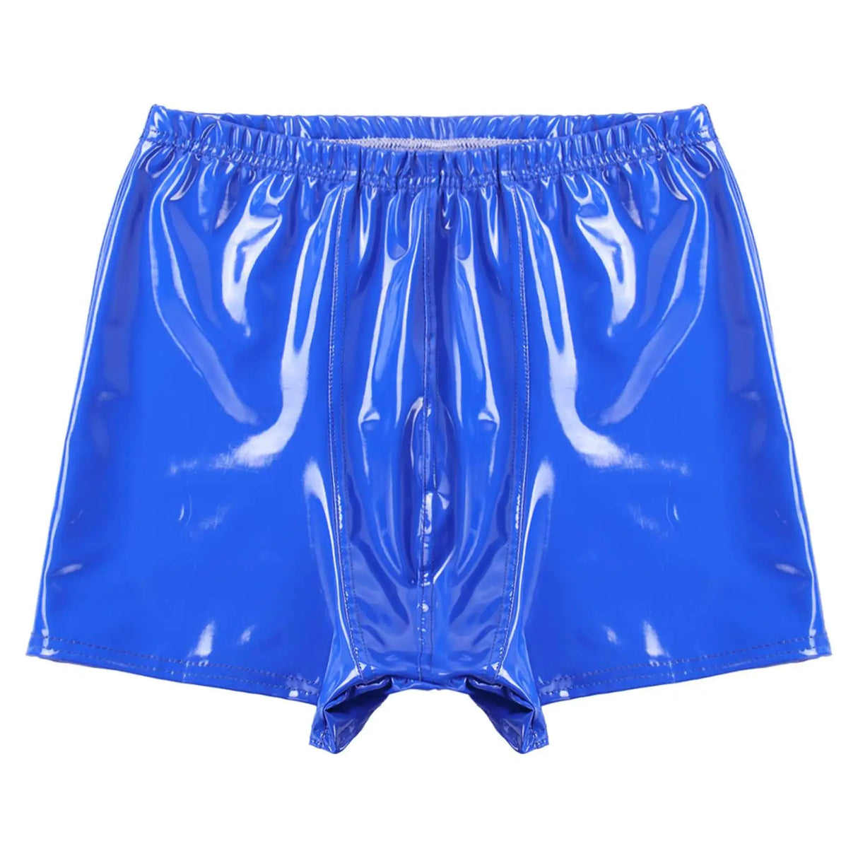 Mens Patent Leather Shorts Dance Performance Clubwear Wet