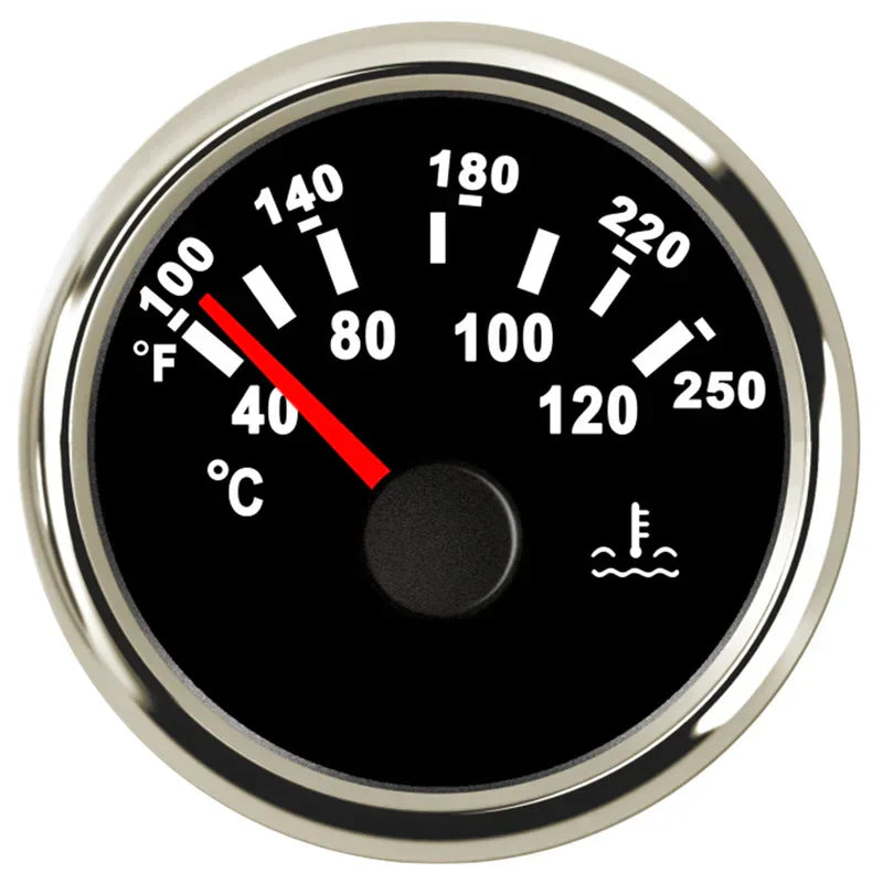 52mm Auto Water Temp Gauge 40~120℃ for Boat & Car