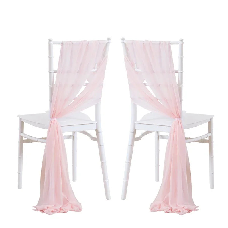 24 Pcs 17x250cm Green Chiffon Chair Sashes 12