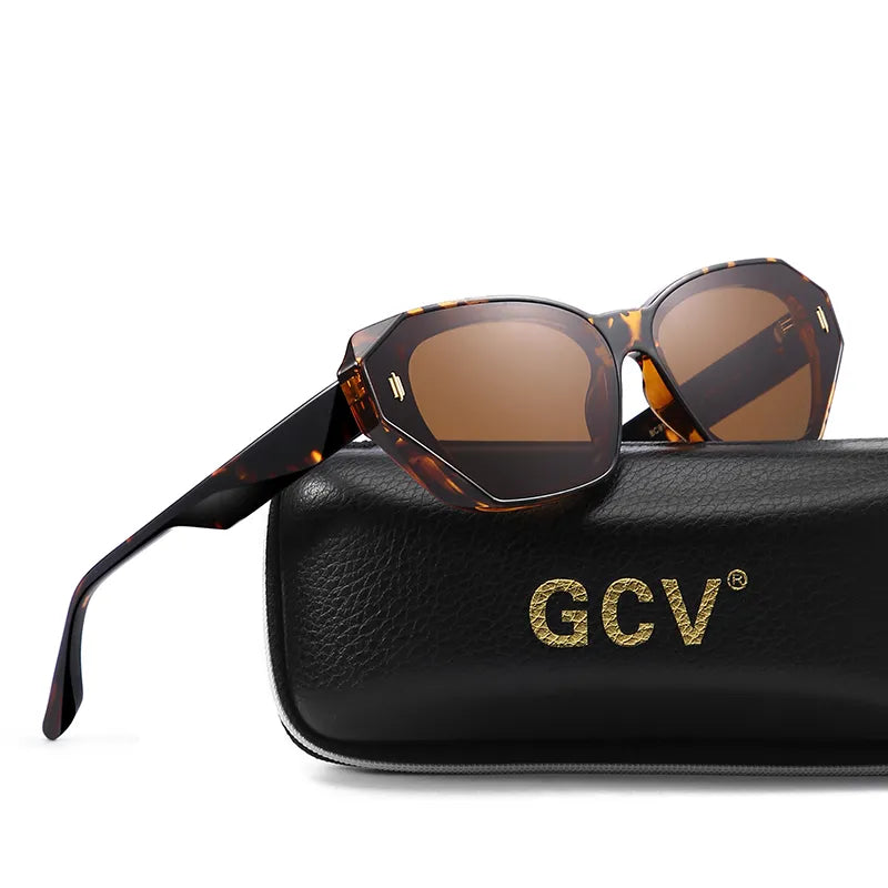 GCV Brand Acetate Cat Eye Polarized Sunglasses Women