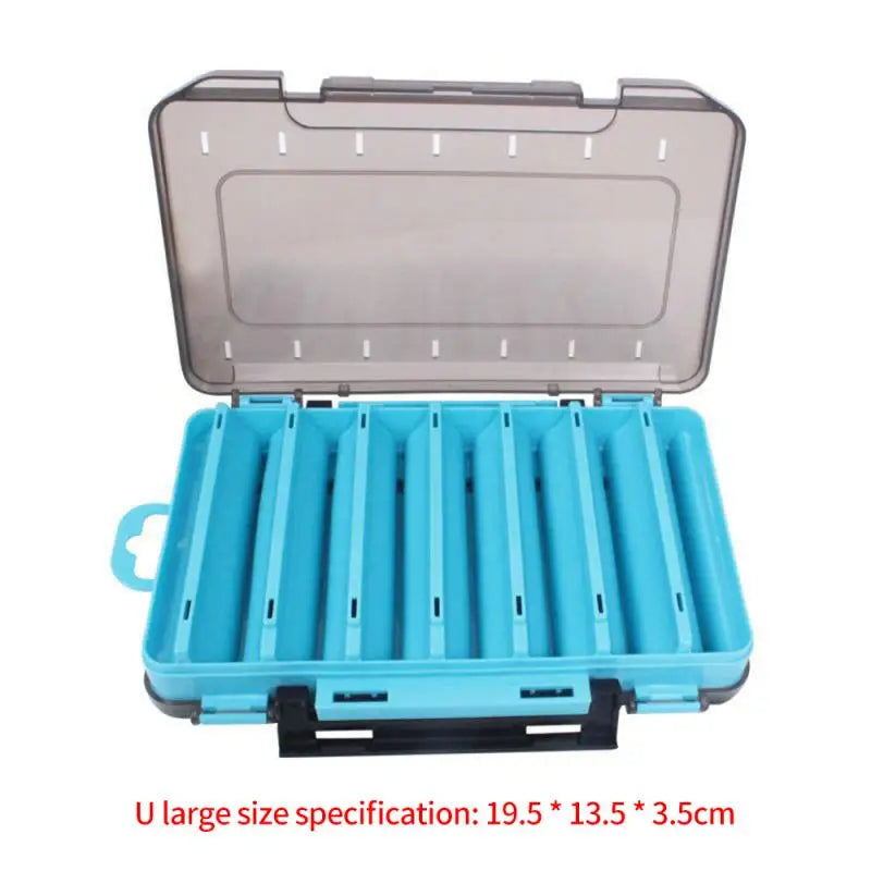 Fishing Tackle Box Lure Storage 14 Compartments Double
