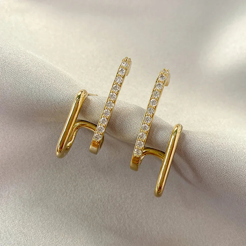 ANZIW Moissanite U-Shaped Ear Cuff Earrings