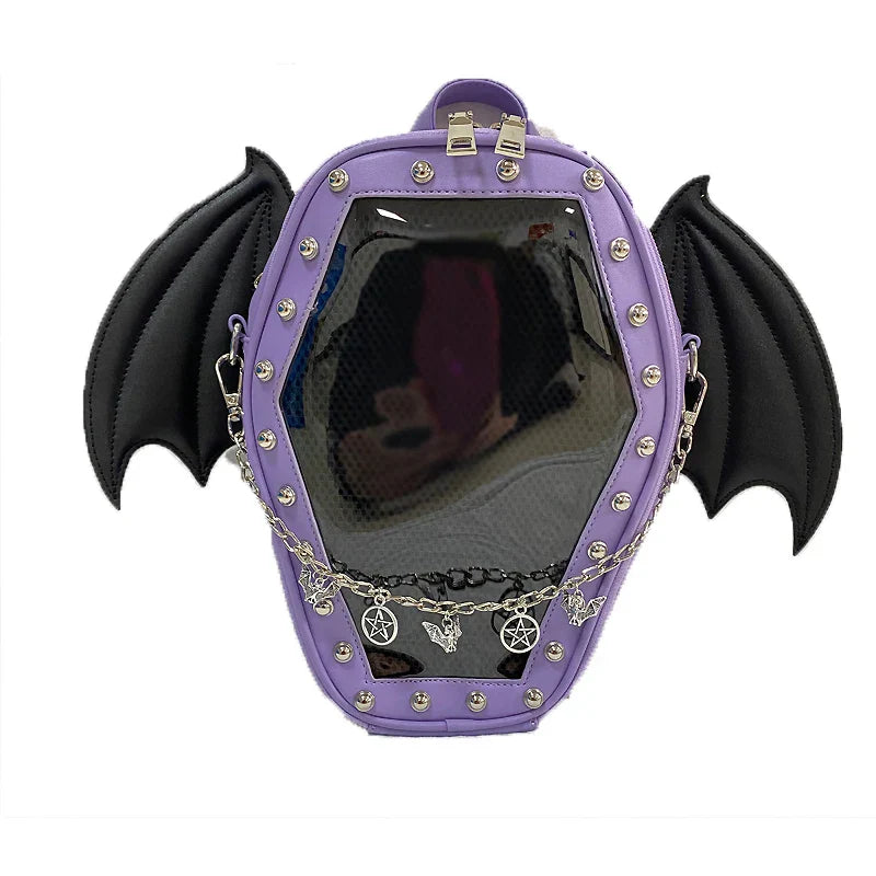 Bat Wings Ita Backpack Enamel Pin Display Shoulder