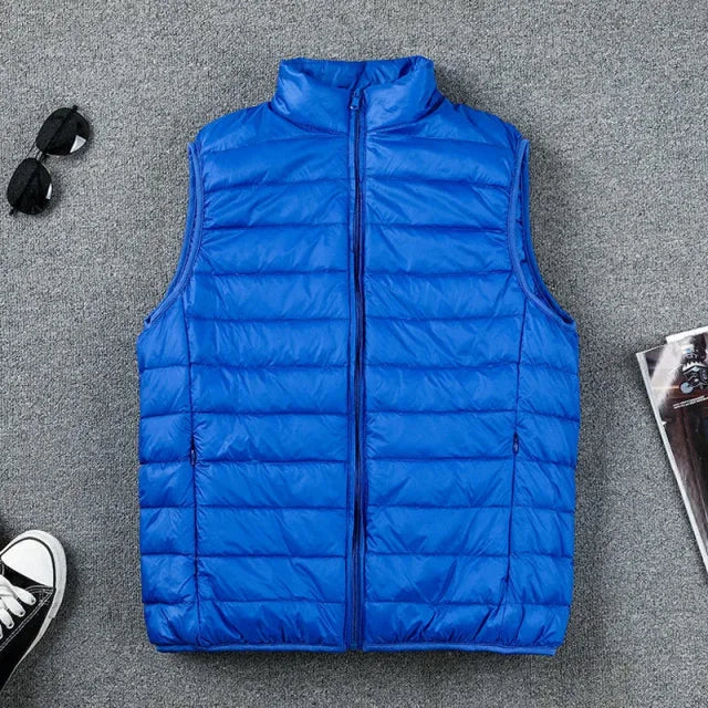 Winter Men Duck Down Vest Coat Ultralight Sleeveless