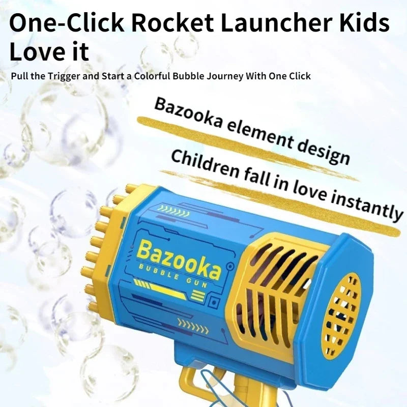 Soap Bubbles Gun Rocket 69 Holes Bubbles Machine