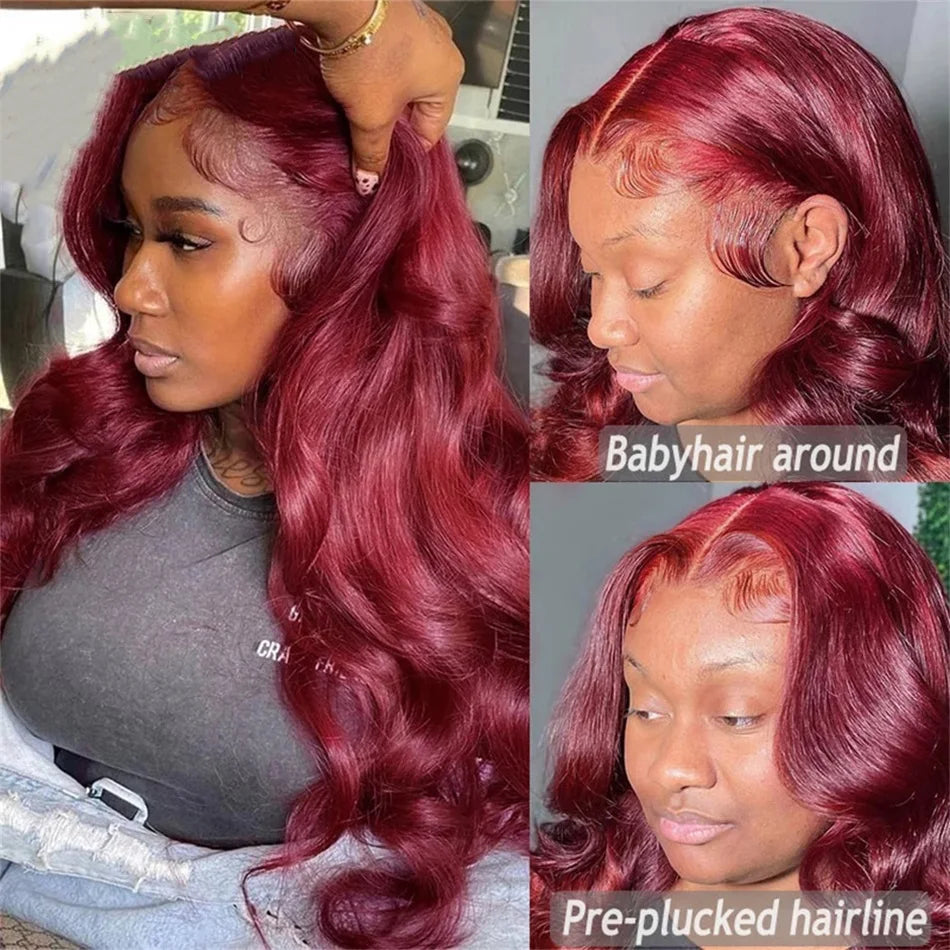 99J Burgundy 13x6 Lace Front Human Hair Wig