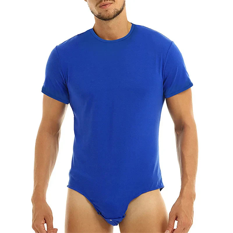 2023 Men T Shirt Bodysuit Sexy Short Sleeve