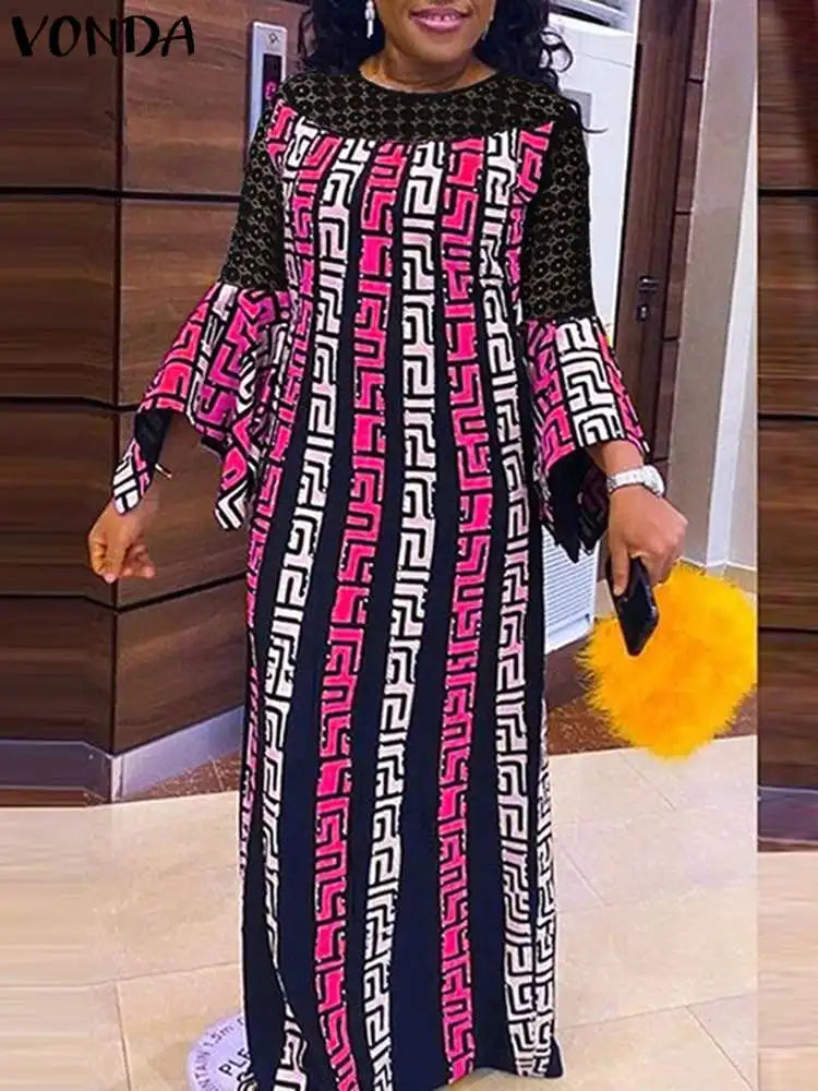 Plus Size VONDA Women Maxi Dress 2024 Summer