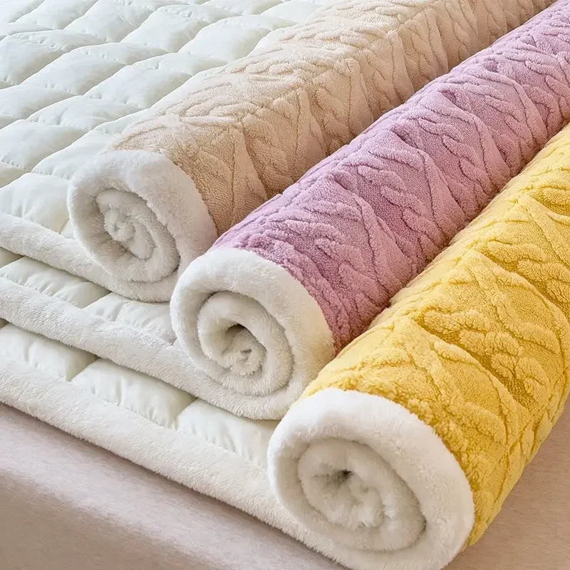 Winter Soft Fleece Mattress Toppers Home Dormitory Single