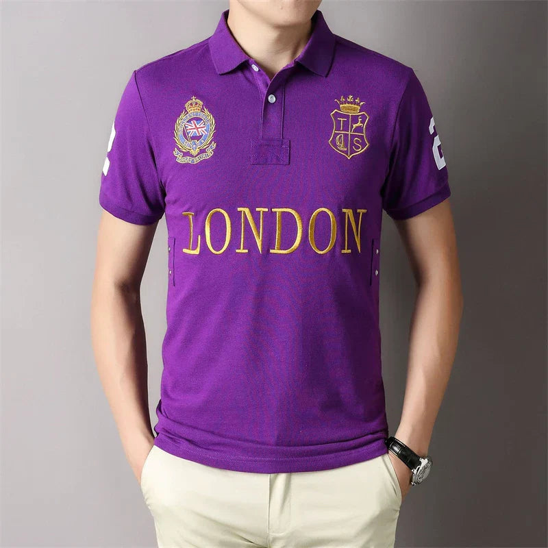 Summer High Quality Embroidery Polo Shirt Men Business