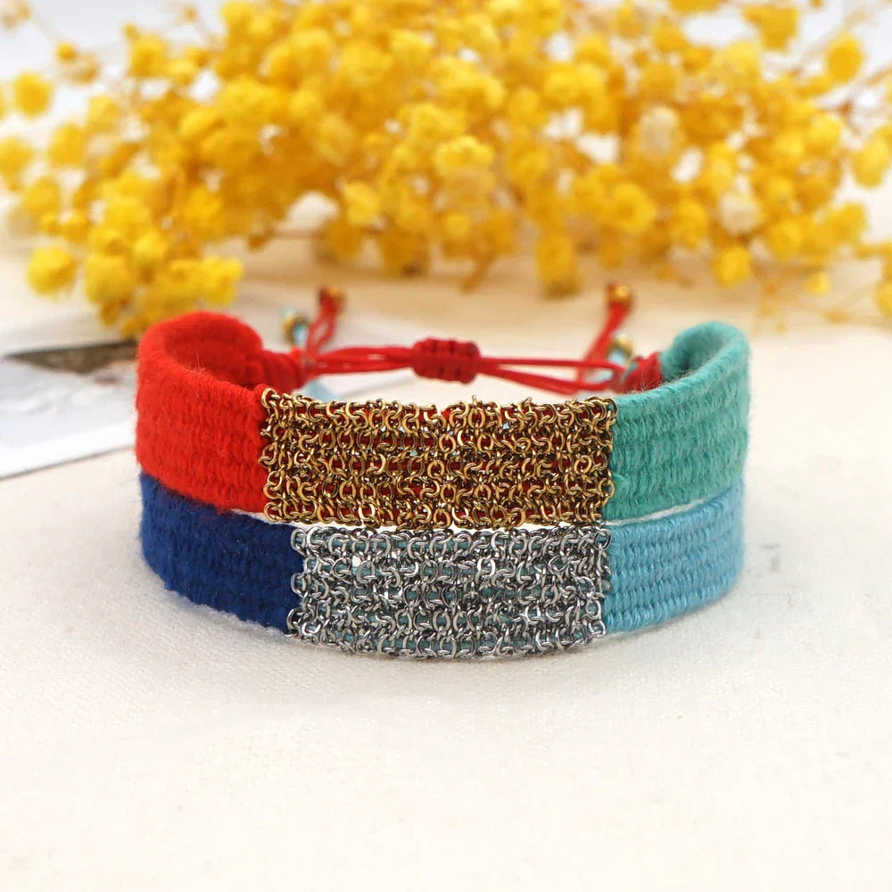 Go2Boho Braided Thread Bracelet for Women Rope Metal