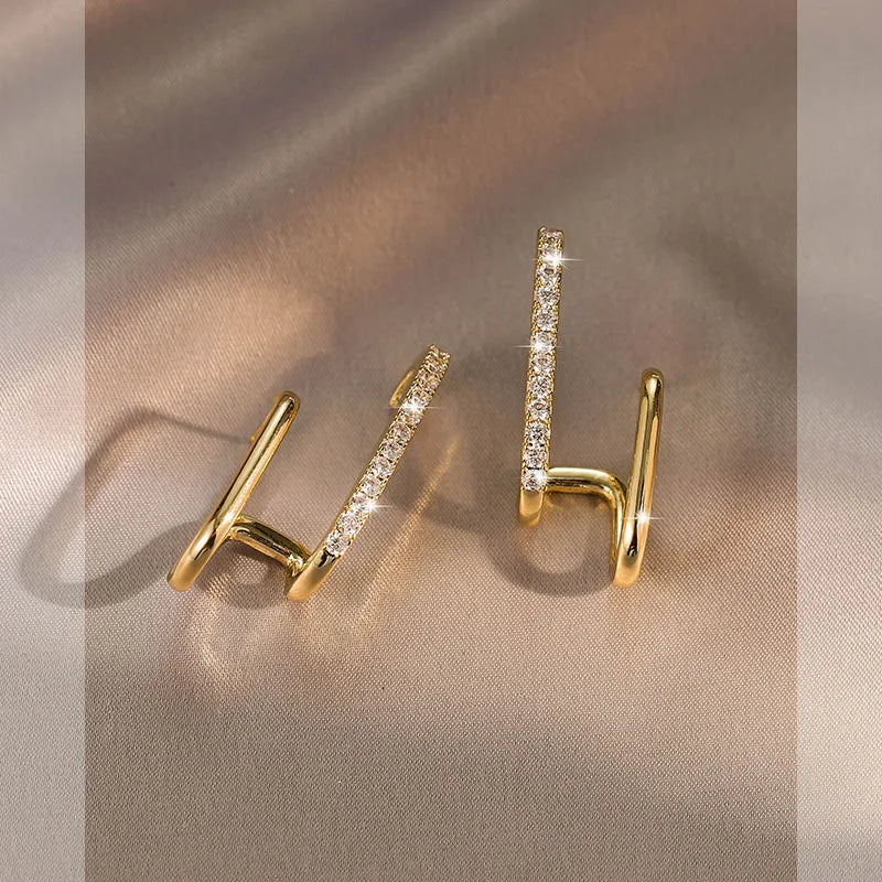 ANZIW Moissanite U-Shaped Ear Cuff Earrings